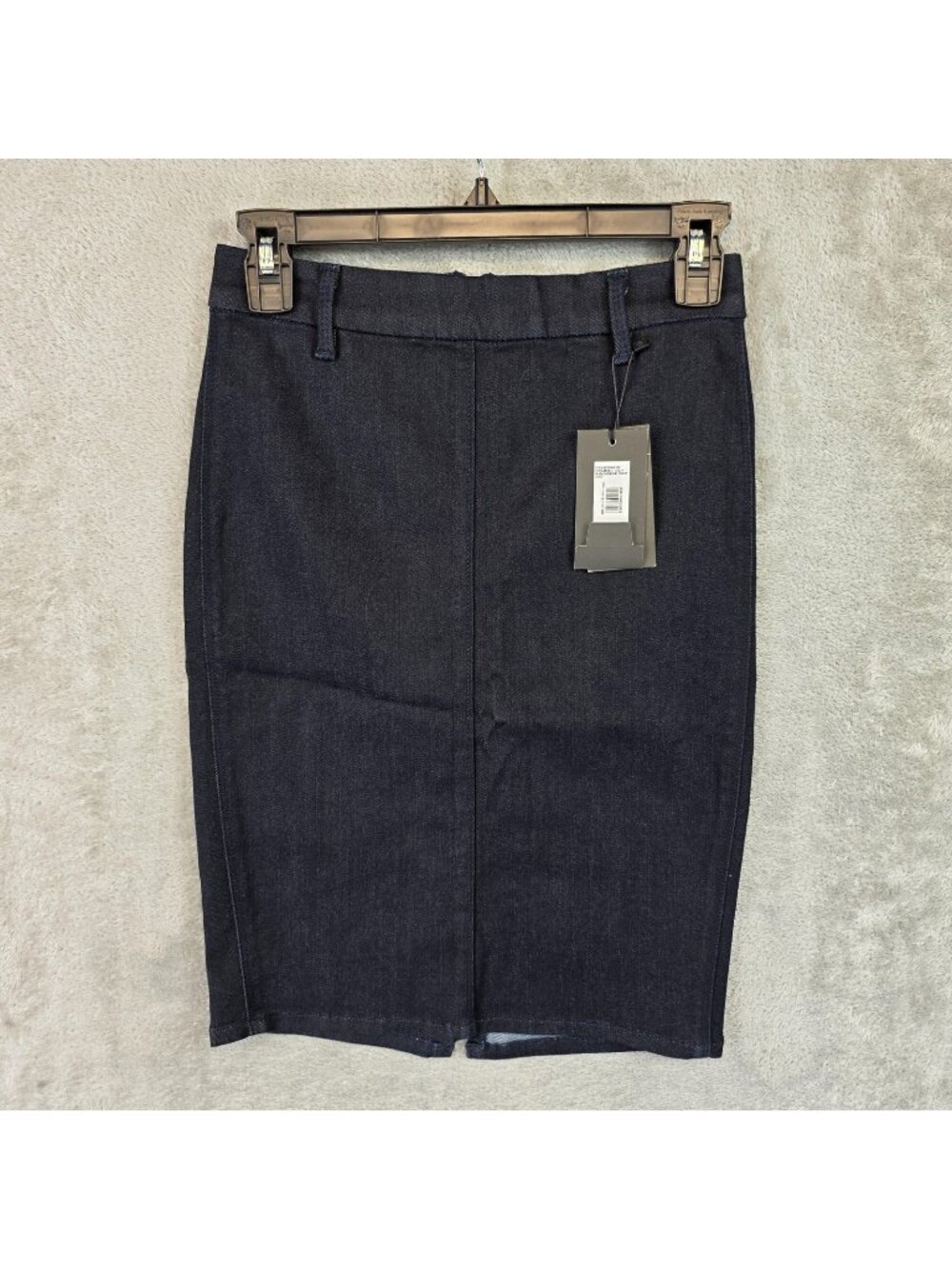 Armani Exchange Skirt Womens 2 Blue Denim Pencil Knee Length Zip Back Slit